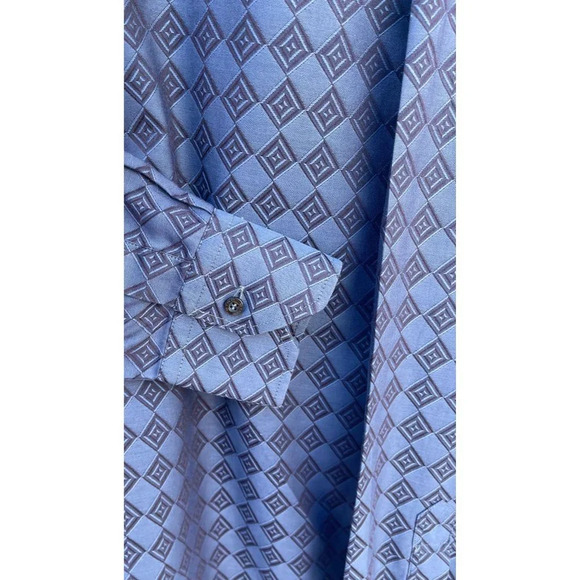 ETRO Milano Mens Long Sleeve Button Down Collared Dress Shirts Blue Sz 39 - Picture 5 of 13